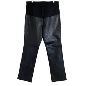 Mimi Maternity Black Boot Cut leather  with Comfort Waistband